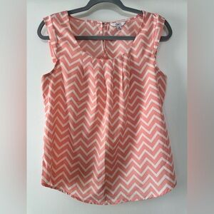 Candie's Coral and White Zigzag Sleeveless Camisole